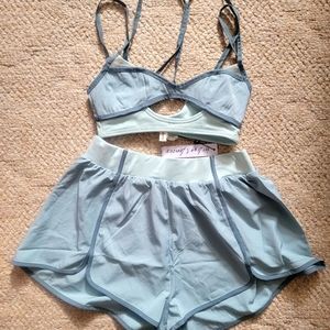 For Love & Lemons/VS Emma Bra & Shorts Set - Light Blue